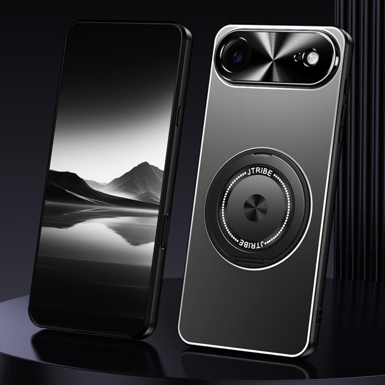 For iPhone Air Rotating Holder Frosted Metal Phone Case