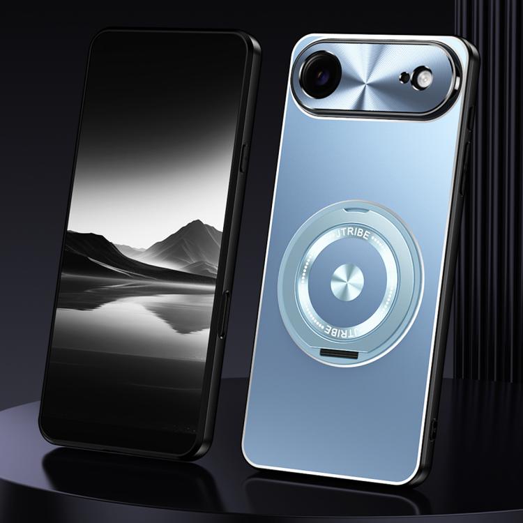 For iPhone Air Rotating Holder Frosted Metal Phone Case