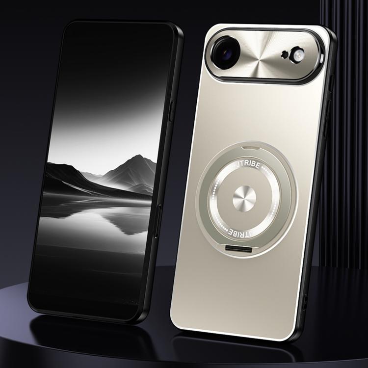 For iPhone Air Rotating Holder Frosted Metal Phone Case