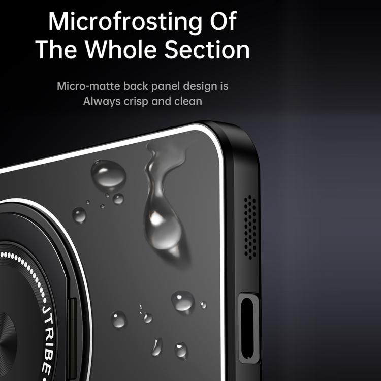 For iPhone 16 Rotating Holder Frosted Metal Phone Case
