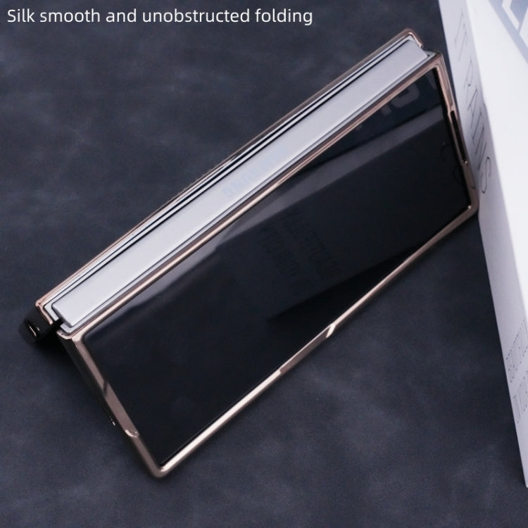 For Samsung Galaxy Z Fold6 Plating Frame MagSafe Carbon Fiber Fold Phone Case
