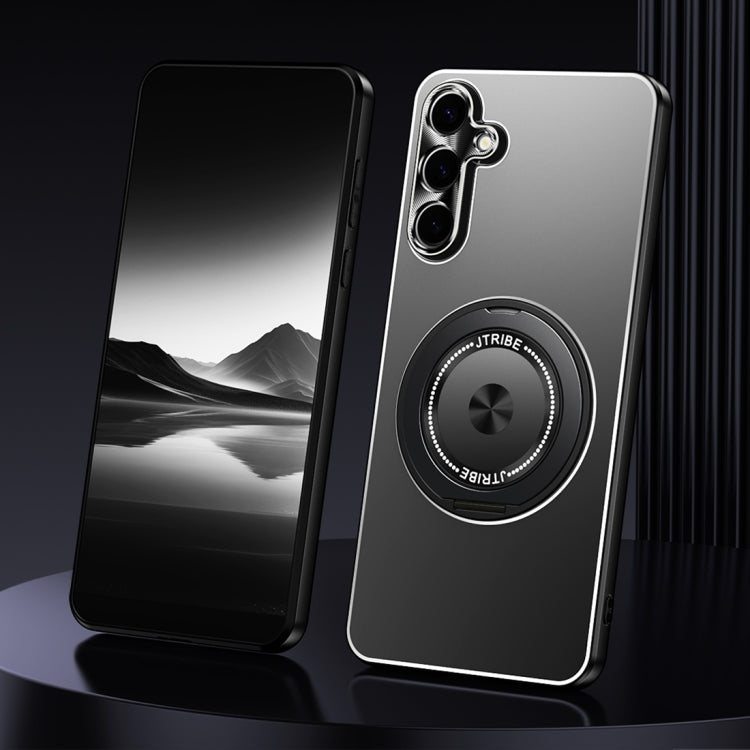 For Samsung Galaxy S24 5G Rotating Holder Frosted Metal Phone Case