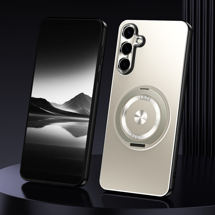 For Samsung Galaxy S24 5G Rotating Holder Frosted Metal Phone Case