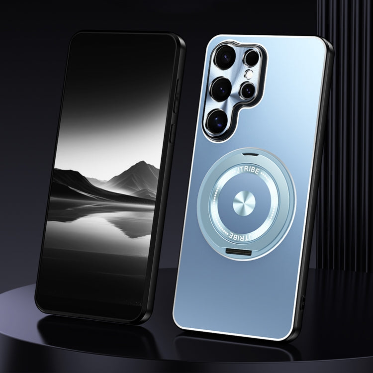 For Samsung Galaxy S23 Ultra 5G Rotating Holder Frosted Metal Phone Case