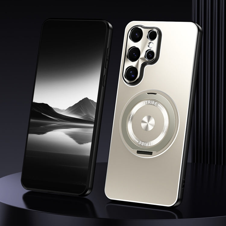 For Samsung Galaxy S23 Ultra 5G Rotating Holder Frosted Metal Phone Case