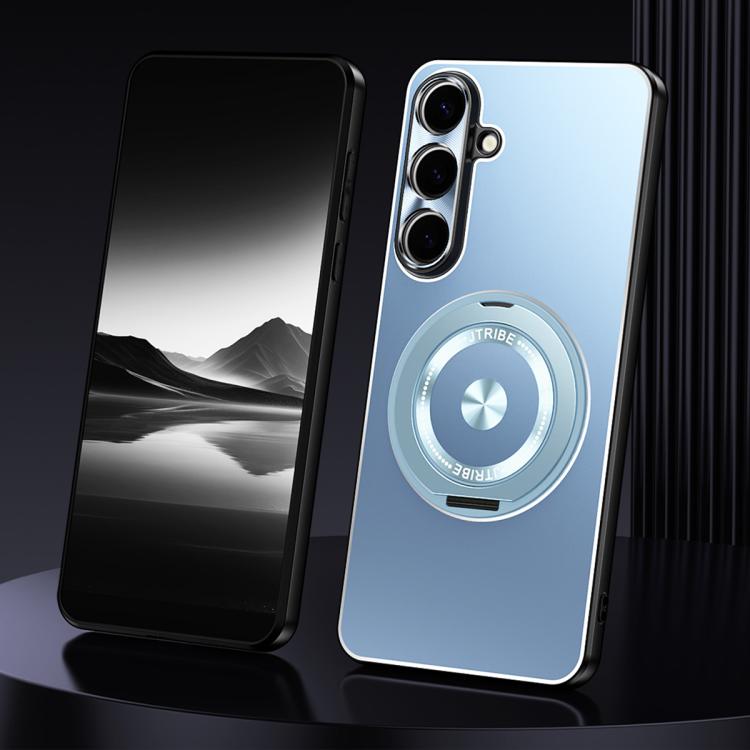 For Samsung Galaxy S25 5G Rotating Holder Frosted Metal Phone Case