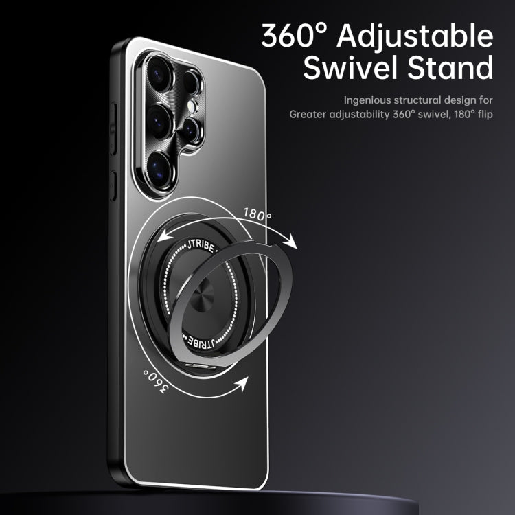 For Samsung Galaxy S25 Ultra 5G Rotating Holder Frosted Metal Phone Case