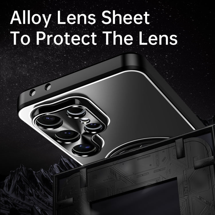 For Samsung Galaxy S24 5G Rotating Holder Frosted Metal Phone Case