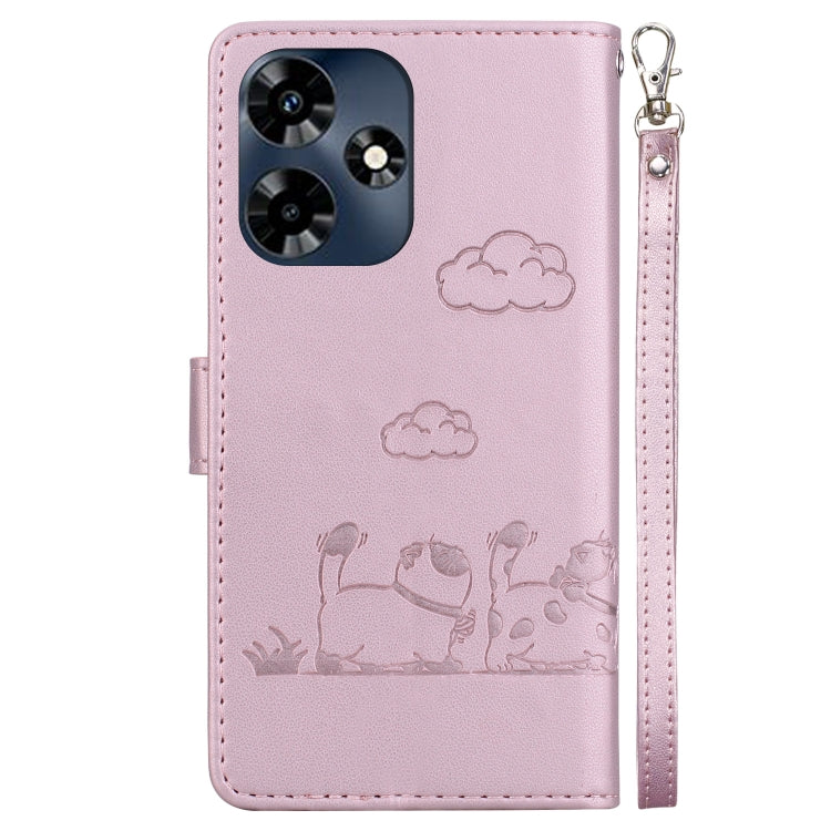For Infinix Hot 30 4G Cute Cats RFID Leather Phone Case