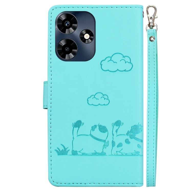 For Infinix Hot 30 4G Cute Cats RFID Leather Phone Case