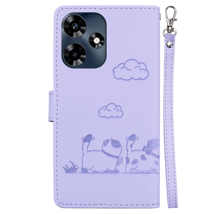 For Infinix Hot 30 4G Cute Cats RFID Leather Phone Case