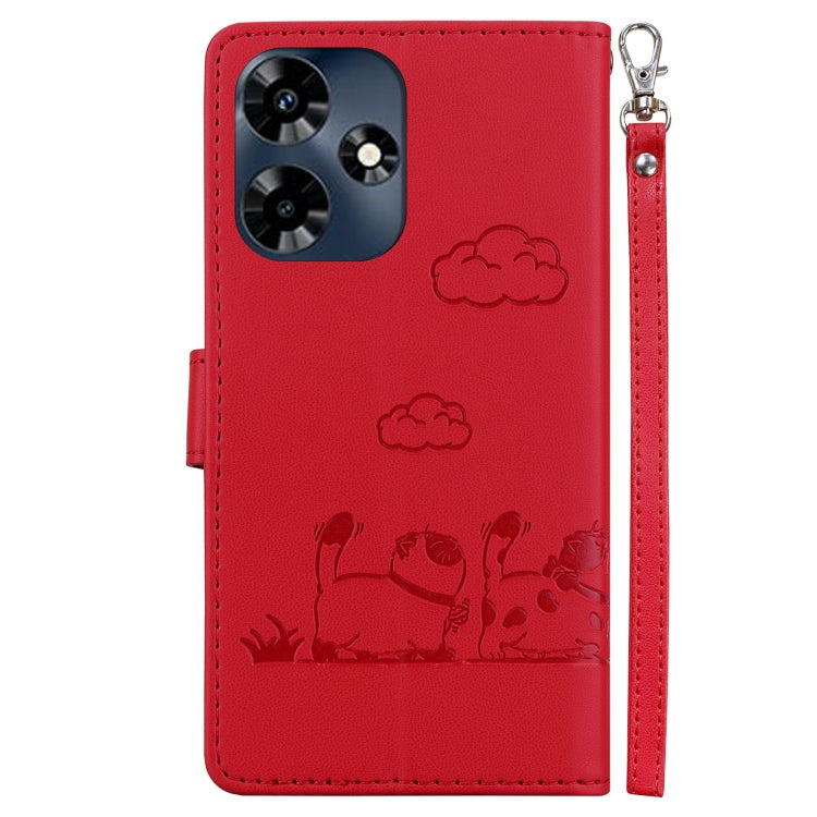 For Infinix Hot 30 4G Cute Cats RFID Leather Phone Case