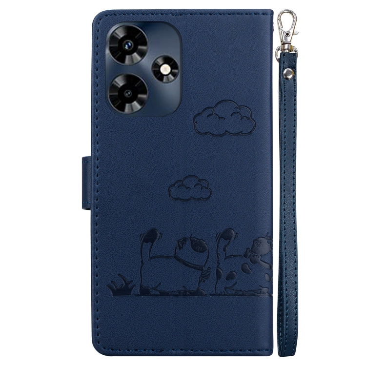 For Infinix Hot 30 4G Cute Cats RFID Leather Phone Case