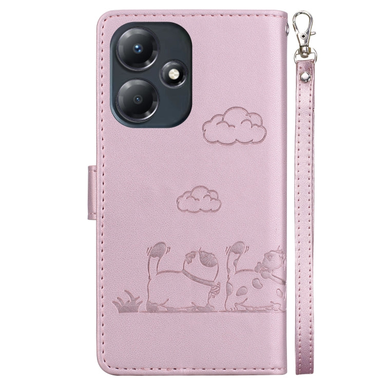 For Infinix Hot 30 Play Cute Cats RFID Leather Phone Case