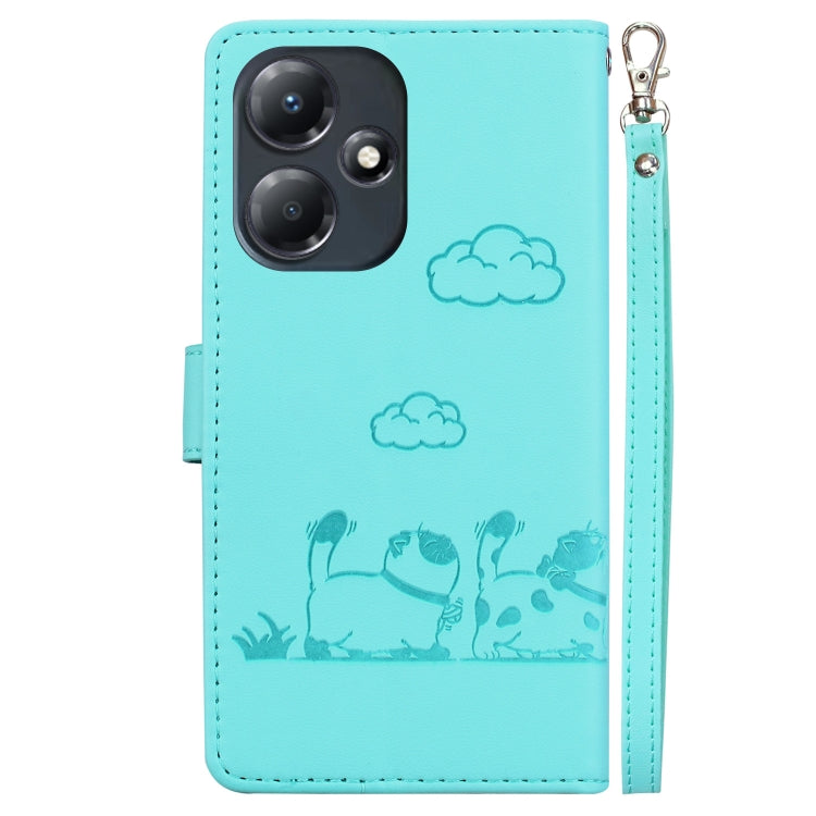 For Infinix Hot 30 Play Cute Cats RFID Leather Phone Case