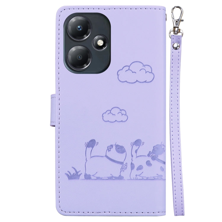 For Infinix Hot 30 Play Cute Cats RFID Leather Phone Case