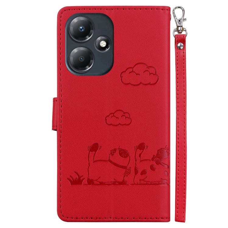 For Infinix Hot 30 Play Cute Cats RFID Leather Phone Case