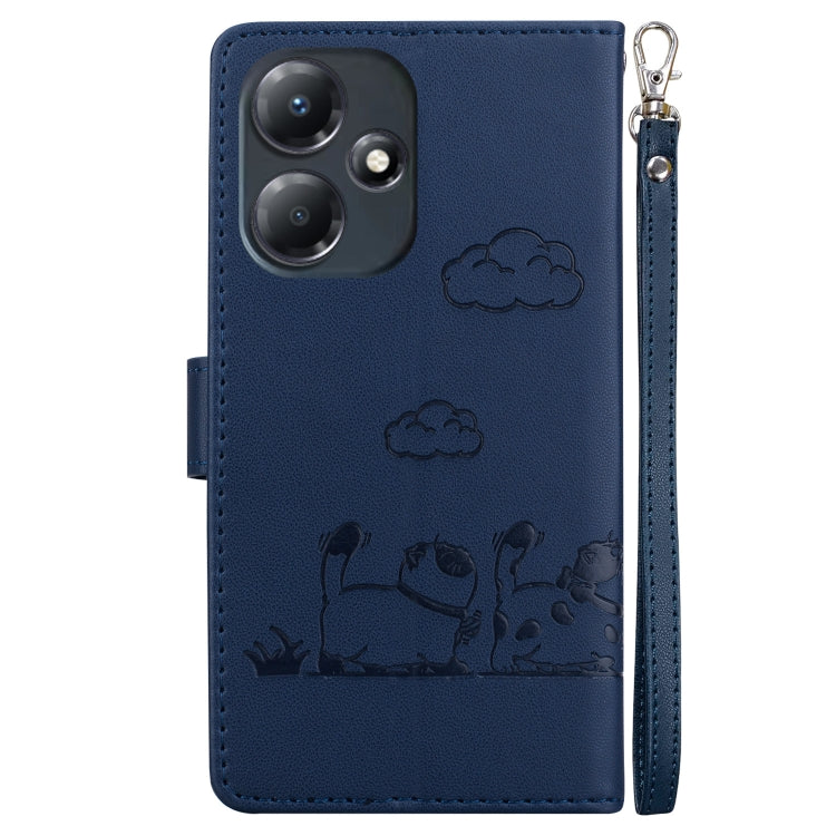 For Infinix Hot 30 Play Cute Cats RFID Leather Phone Case