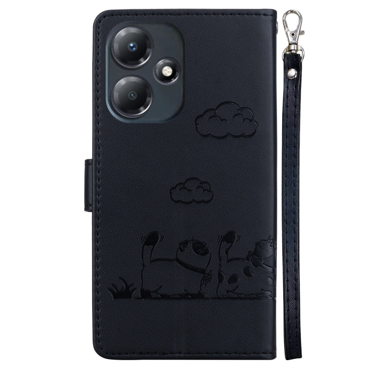 For Infinix Hot 30 Play Cute Cats RFID Leather Phone Case