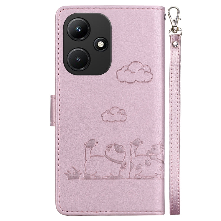 For Infinix Hot 30i Cute Cats RFID Leather Phone Case
