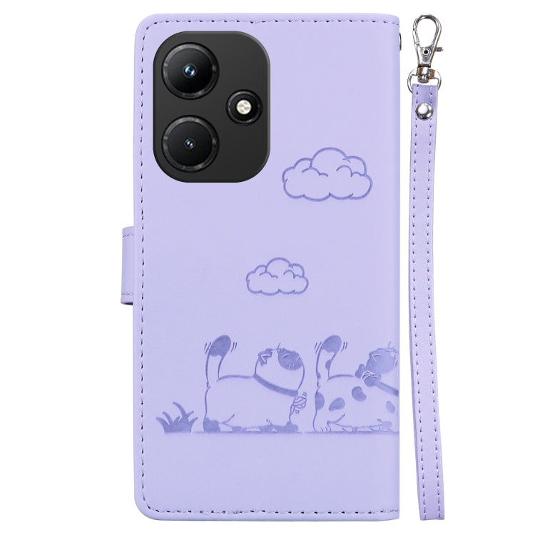 For Infinix Hot 30i Cute Cats RFID Leather Phone Case