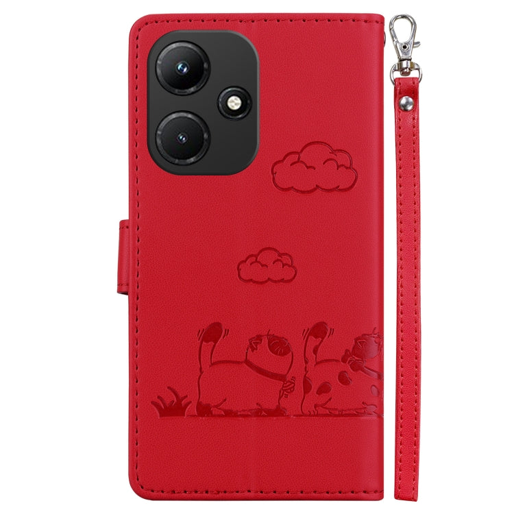 For Infinix Hot 30i Cute Cats RFID Leather Phone Case