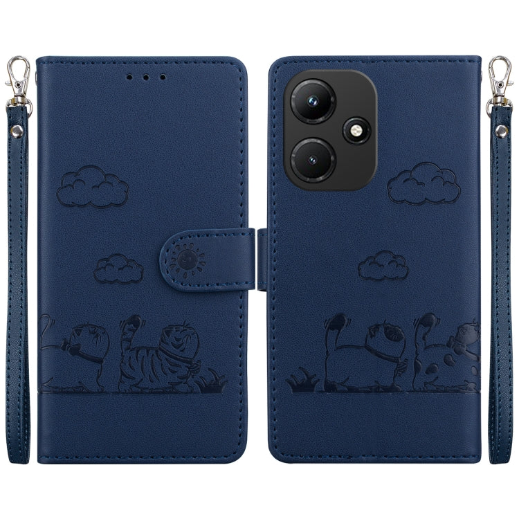 For Infinix Hot 30i Cute Cats RFID Leather Phone Case