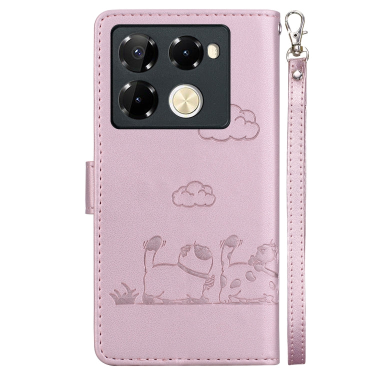 For Infinix Note 40 Pro 5G / 4G Cute Cats RFID Leather Phone Case