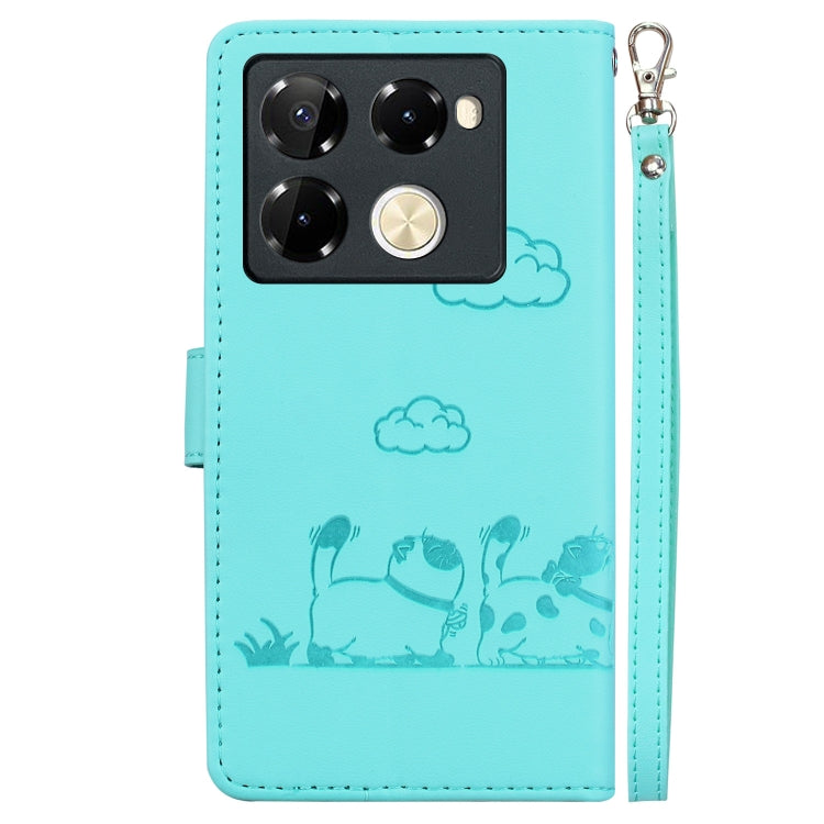 For Infinix Note 40 Pro 5G / 4G Cute Cats RFID Leather Phone Case
