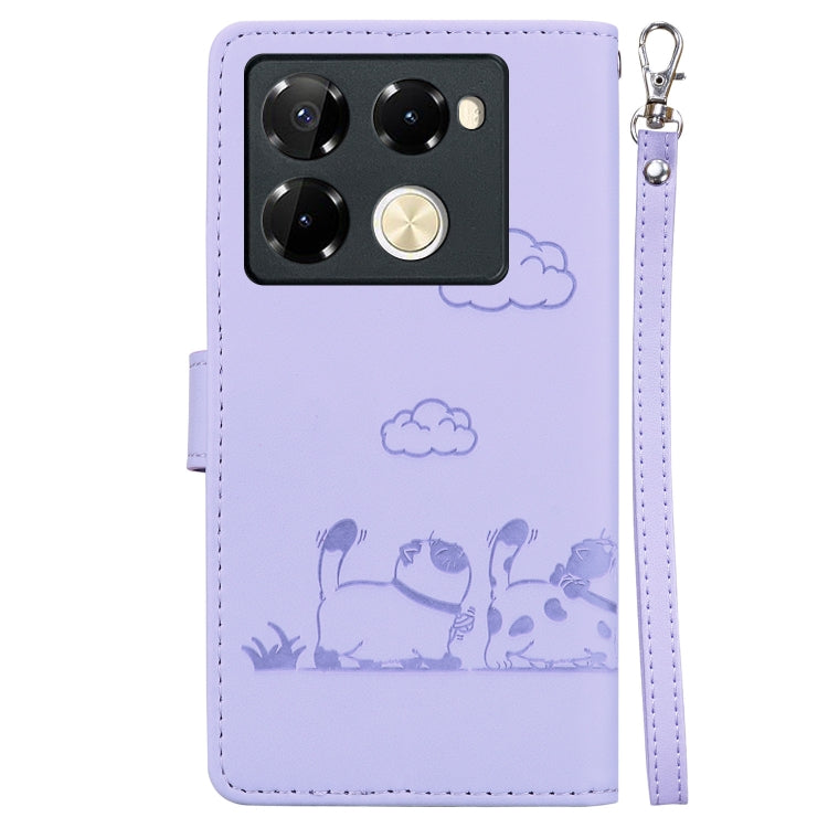 For Infinix Note 40 Pro 5G / 4G Cute Cats RFID Leather Phone Case