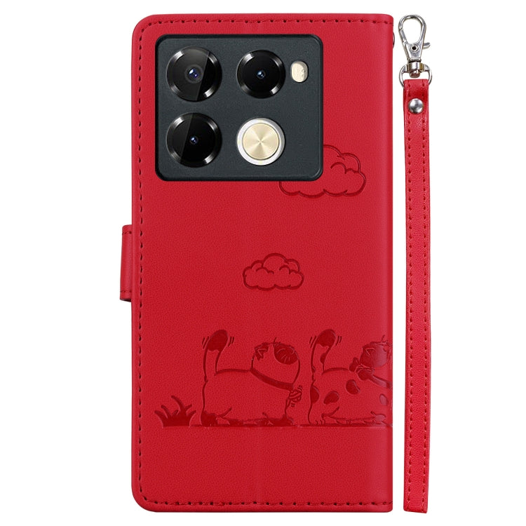 For Infinix Note 40 Pro 5G / 4G Cute Cats RFID Leather Phone Case