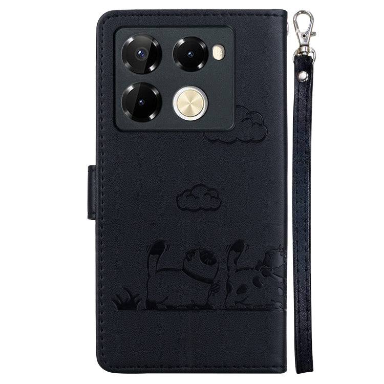 For Infinix Note 40 Pro 5G / 4G Cute Cats RFID Leather Phone Case
