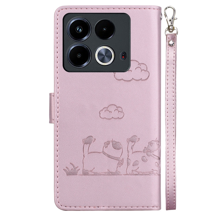 For Infinix Note 40 4G Cute Cats RFID Leather Phone Case