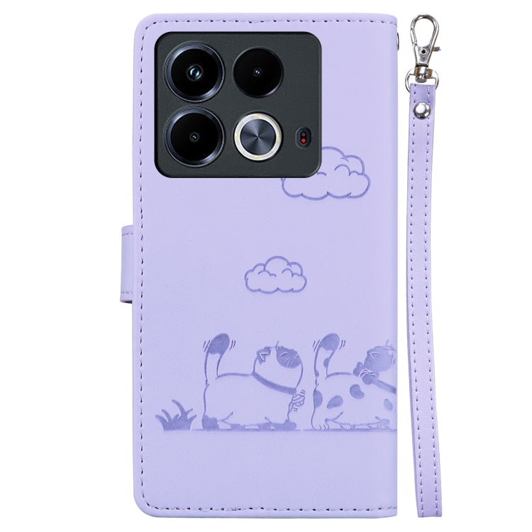 For Infinix Note 40 4G Cute Cats RFID Leather Phone Case
