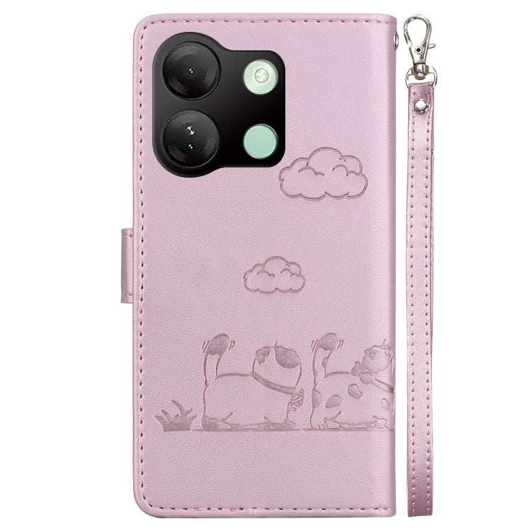 For Infinix Smart 7 HD Cute Cats RFID Leather Phone Case
