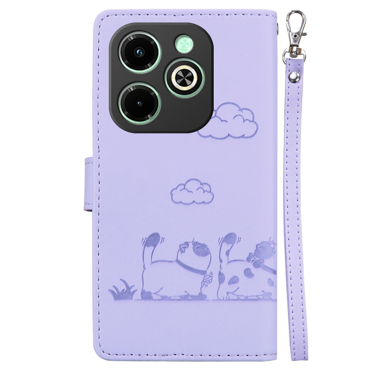 For Infinix Smart 8 / 8 HD / Hot 40i Cute Cats RFID Leather Phone Case