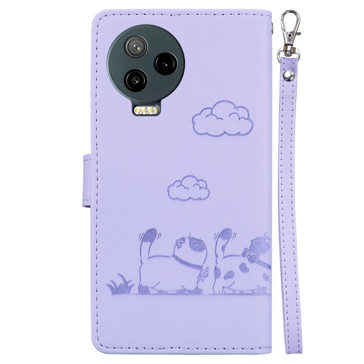 For Infinix Note 12 Pro 4G / Note 12 Cute Cats RFID Leather Phone Case