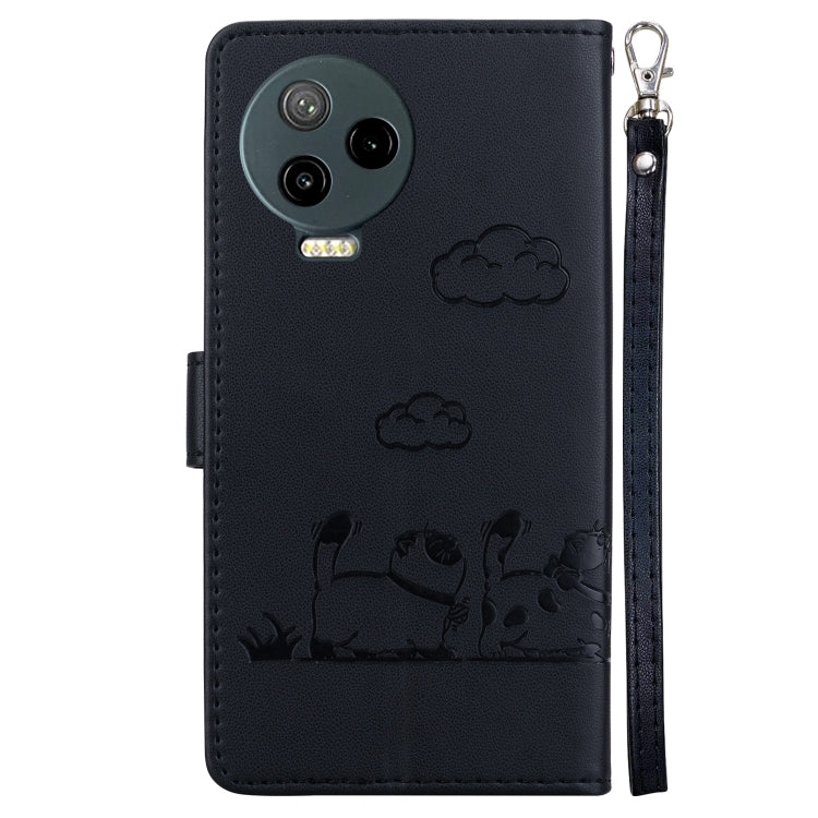 For Infinix Note 12 Pro 4G / Note 12 Cute Cats RFID Leather Phone Case