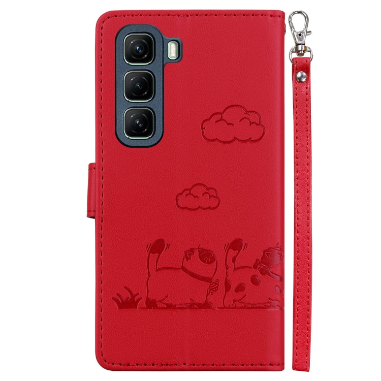 For Infinix Hot 50 4G Cute Cats RFID Leather Phone Case