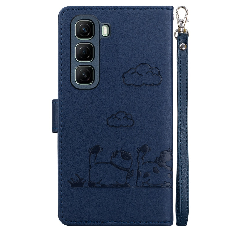 For Infinix Hot 50 4G Cute Cats RFID Leather Phone Case