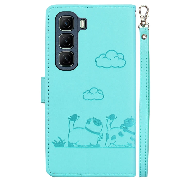 For Infinix Hot 50 5G Cute Cats RFID Leather Phone Case