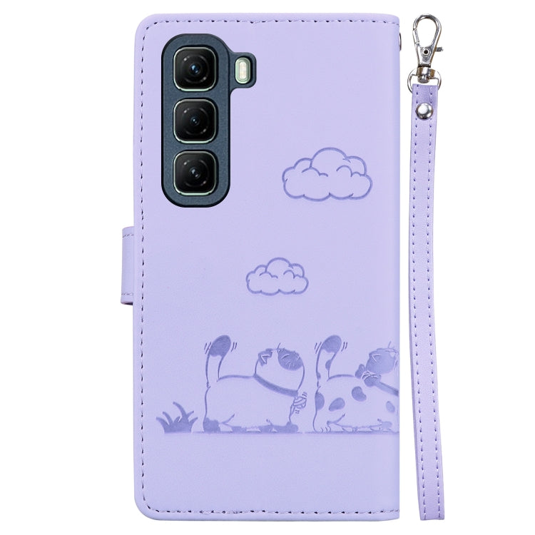 For Infinix Hot 50 5G Cute Cats RFID Leather Phone Case