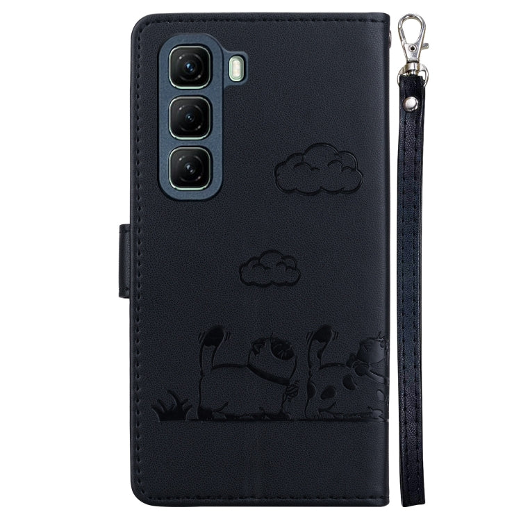 For Infinix Hot 50 5G Cute Cats RFID Leather Phone Case