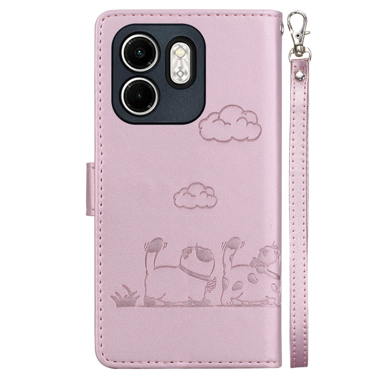 For Infinix Hot 50i / Smart 9 Cute Cats RFID Leather Phone Case