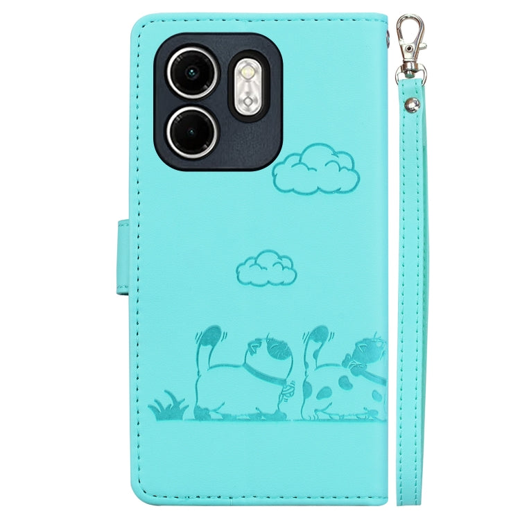 For Infinix Hot 50i / Smart 9 Cute Cats RFID Leather Phone Case