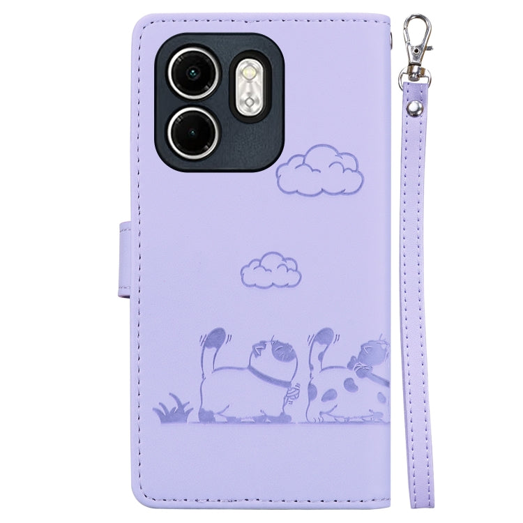 For Infinix Hot 50i / Smart 9 Cute Cats RFID Leather Phone Case