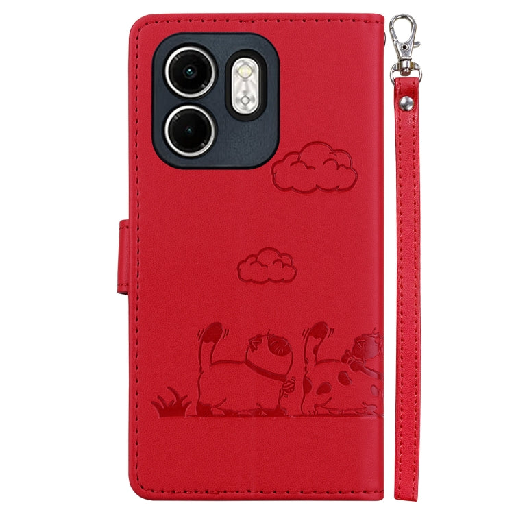 For Infinix Hot 50i / Smart 9 Cute Cats RFID Leather Phone Case