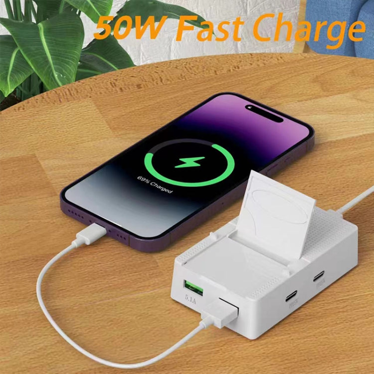 CY-PC03 50W 2 Type-C 2 USB Multi Ports Sharing Travel Charger, Plug:EU Plug