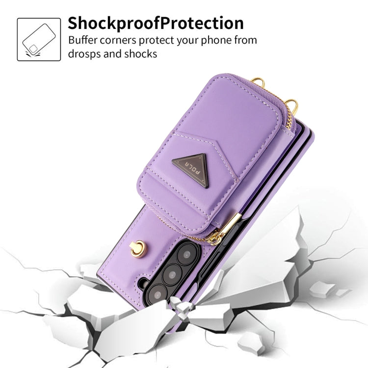 For Samsung Galaxy Z Fold6 POLA Multi-Card Slots Zipper Wallet Phone Case