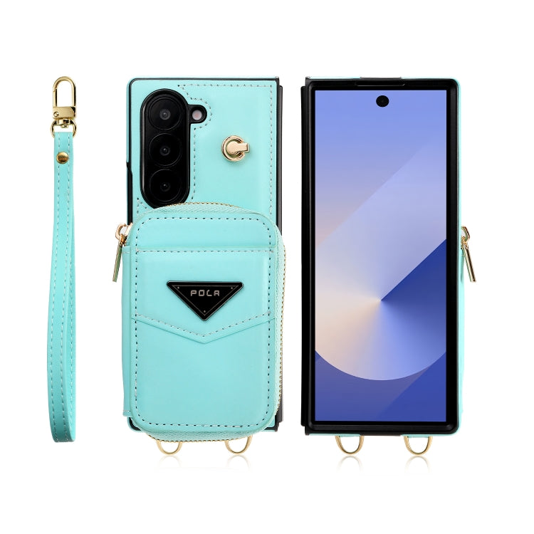 For Samsung Galaxy Z Fold6 POLA Multi-Card Slots Zipper Wallet Phone Case